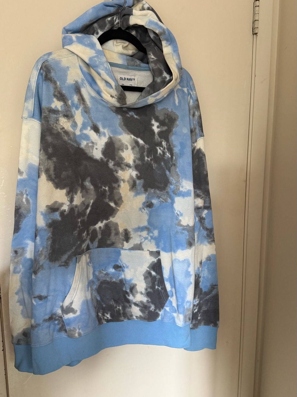 Old Navy Blue, Gray & White Tie-Dye Hoodie Sweater